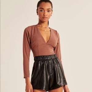 Long-Sleeve Deep-V Top